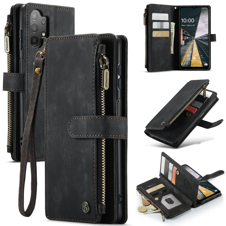 For Samsung Galaxy A13 4G/A13 5G/A04S/A04/M13 5G CaseMe C30 Multifunctional Phone Leather Case(Black)