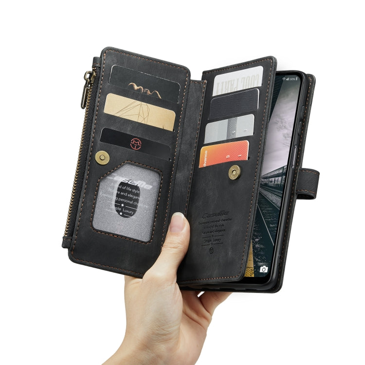 For Samsung Galaxy A13 4G/A13 5G/A04S/A04/M13 5G CaseMe C30 Multifunctional Phone Leather Case(Black)