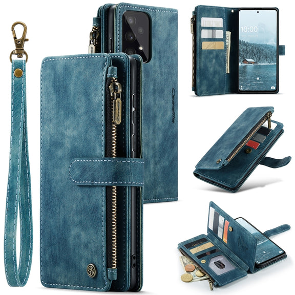 For Samsung GalaxyA33 5G CaseMe C30 Multifunctional Phone Leather Case(Blue)