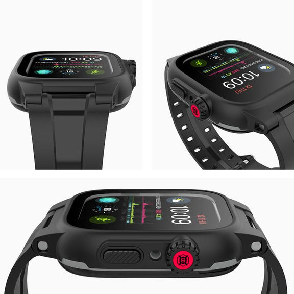 RedPepper IP68 Water-resistant Screen Protector + Watchband + Protective Case For Apple Watch Series 9 / 8 / 7 45mm