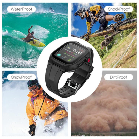 RedPepper IP68 Water-resistant Screen Protector + Watchband + Protective Case For Apple Watch Series 9 / 8 / 7 45mm