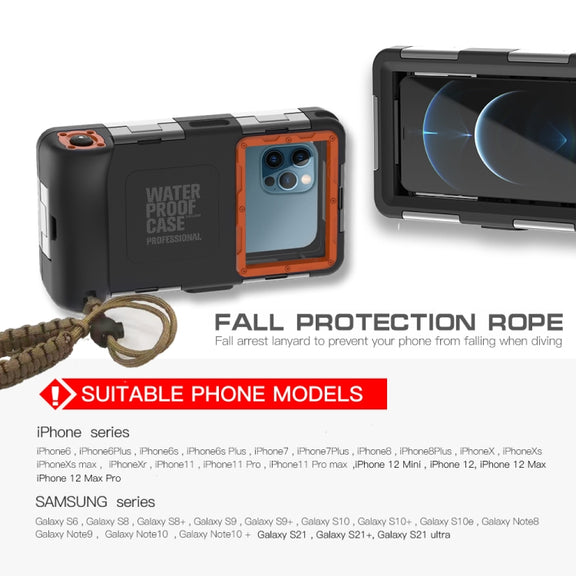 RedPepper 2nd Generation Diving Water-resistant Protective Case, Water-resistant depth: 15m(Black + Orange)
