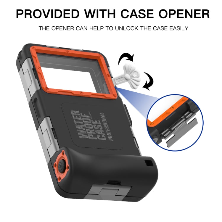 RedPepper 2nd Generation Diving Water-resistant Protective Case, Water-resistant depth: 15m(Black + Orange)