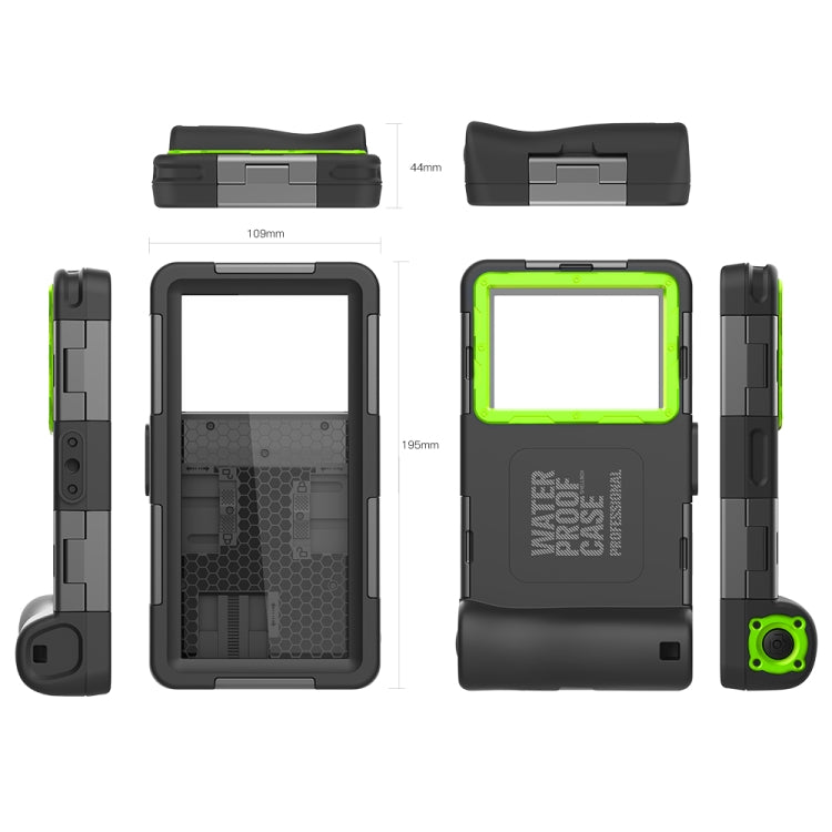 RedPepper 2nd Generation Diving Water-resistant Protective Case, Water-resistant depth: 15m(Black + Green)