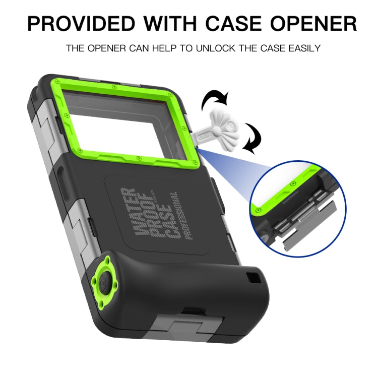 RedPepper 2nd Generation Diving Water-resistant Protective Case, Water-resistant depth: 15m(Black + Green)