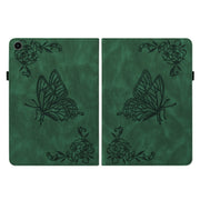 For Realme Pad Butterfly Flower Embossed Leather Tablet Case(Green)