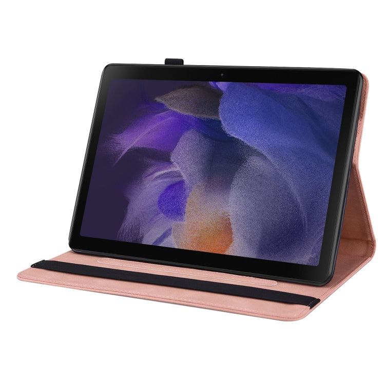 For Realme Pad Butterfly Flower Embossed Leather Tablet Case(Rose Gold)