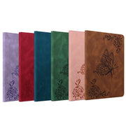 For Realme Pad Butterfly Flower Embossed Leather Tablet Case(Green)