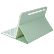 YA08B Candy Color Skin Feel Texture Round Keycap Bluetooth Keyboard Leather Case For Samsung Galaxy Tab A8 10.5 2021 SM-X200 / SM-X205(Light Green)