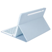 YA08B Candy Color Skin Feel Texture Round Keycap Bluetooth Keyboard Leather Case For Samsung Galaxy Tab A8 10.5 2021 SM-X200 / SM-X205(White Ice)