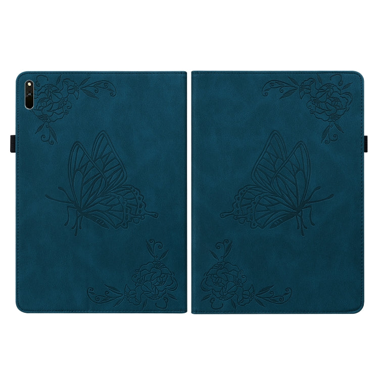 For Huawei MatePad 11 2021 Butterfly Flower Embossed Leather Tablet Case(Blue)