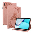 For Huawei MatePad 11 2021 Butterfly Flower Embossed Leather Tablet Case(Rose Gold) - Huawei by PMC TechLife | Online Shopping South Africa | PMC TechLife | Buy Now Pay Later Mobicred