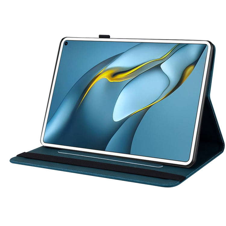 For Huawei MatePad Pro 10.8 2021 Butterfly Flower Embossed Leather Tablet Case(Blue)