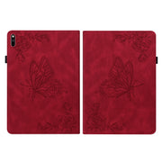For Huawei MatePad Pro 10.8 2021 Butterfly Flower Embossed Leather Tablet Case(Red)