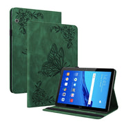 For Huawei MediaPad T5 Butterfly Flower Embossed Leather Tablet Case(Green)