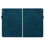 For Huawei MediaPad T5 Butterfly Flower Embossed Leather Tablet Case(Blue)