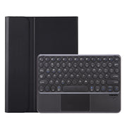 YA08B-A  Lambskin Texture Voltage Round Keycap Bluetooth Keyboard Leather Case with Touchpad For Samsung Galaxy Tab A8 10.5 2021 SM-X200 / SM-X205(Black)