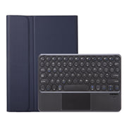 YA08B-A  Lambskin Texture Voltage Round Keycap Bluetooth Keyboard Leather Case with Touchpad For Samsung Galaxy Tab A8 10.5 2021 SM-X200 / SM-X205(Blue)