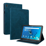 For Lenovo Tab M10 TB-X605L/X605F Butterfly Flower Embossed Leather Tablet Case(Blue)