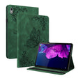 For Lenovo Tab P11 TB-J606F Butterfly Flower Embossed Leather Tablet Case(Green) - Lenovo by PMC TechLife | Online Shopping South Africa | PMC TechLife | Buy Now Pay Later Mobicred