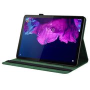 For Lenovo Tab P11 TB-J606F Butterfly Flower Embossed Leather Tablet Case(Green)
