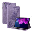 For Lenovo Tab P11 TB-J606F Butterfly Flower Embossed Leather Tablet Case(Purple) - Lenovo by PMC TechLife | Online Shopping South Africa | PMC TechLife | Buy Now Pay Later Mobicred