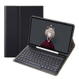 YA08B Lambskin Texture Voltage Round Keycap Bluetooth Keyboard Leather Case For Samsung Galaxy Tab A8 10.5 2021 SM-X200 / SM-X205(Black) - free shipping - PMC TechLife - Order now!