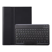 YA08B Lambskin Texture Voltage Round Keycap Bluetooth Keyboard Leather Case For Samsung Galaxy Tab A8 10.5 2021 SM-X200 / SM-X205(Black)