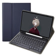YA08B Lambskin Texture Voltage Round Keycap Bluetooth Keyboard Leather Case For Samsung Galaxy Tab A8 10.5 2021 SM-X200 / SM-X205(Blue) - Samsung Keyboard by PMC TechLife | Online Shopping South Africa | PMC TechLife