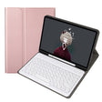 YA08B Lambskin Texture Voltage Round Keycap Bluetooth Keyboard Leather Case For Samsung Galaxy Tab A8 10.5 2021 SM-X200 / SM-X205(Rose Gold) - Samsung Keyboard by PMC TechLife | Online Shopping South Africa | PMC TechLife