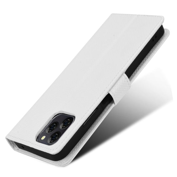 For Blackview A95 Diamond Texture Leather Phone Case(White)