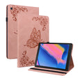 For Samsung Tab A 8.0 2019 T290/T295/T297 Butterfly Flower Embossed Leather Tablet Case(Rose Gold) - Other Galaxy Tab PC by PMC TechLife | Online Shopping South Africa | PMC TechLife