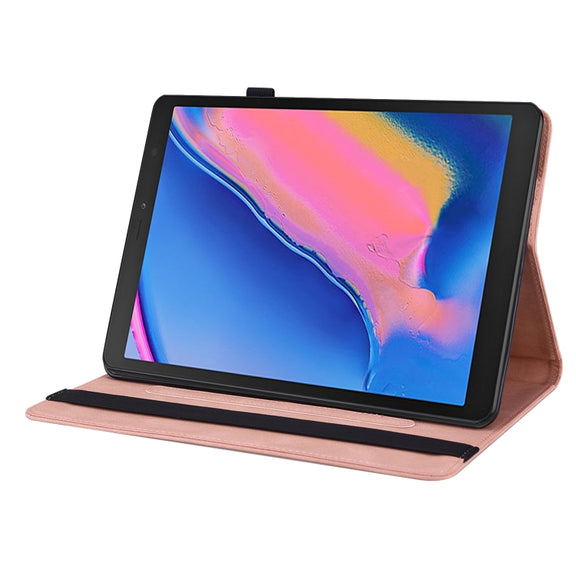 For Samsung Tab A 8.0 2019 T290/T295/T297 Butterfly Flower Embossed Leather Tablet Case(Rose Gold)