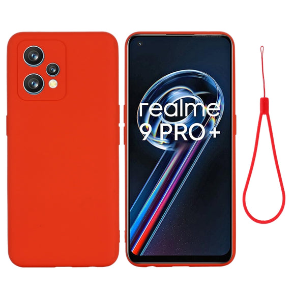 For OPPO Realme 9 Pro+ 5G Global Pure Color Liquid Silicone Shockproof Full Coverage Phone Case(Red)