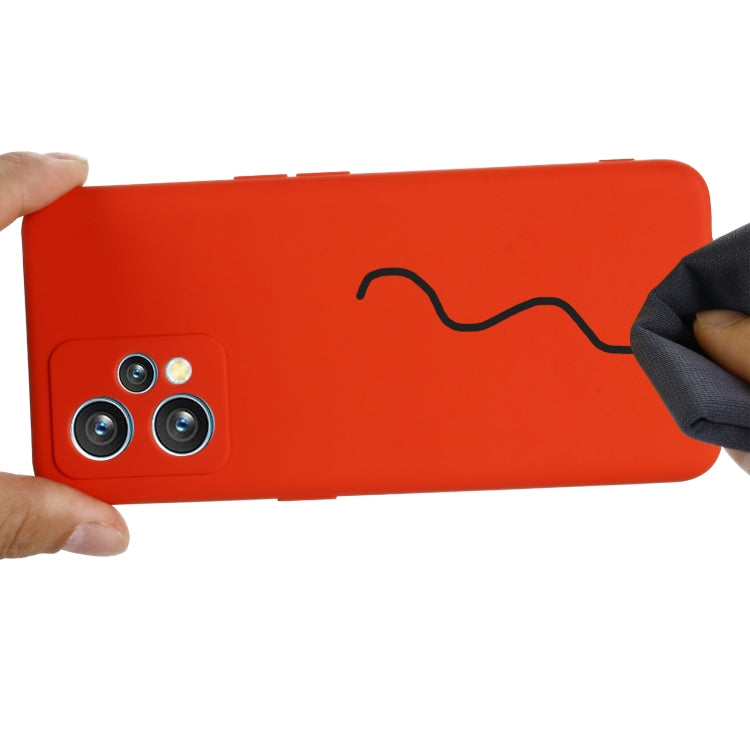 For OPPO Realme 9 Pro+ 5G Global Pure Color Liquid Silicone Shockproof Full Coverage Phone Case(Red)