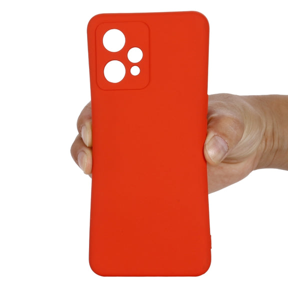 For OPPO Realme 9 Pro+ 5G Global Pure Color Liquid Silicone Shockproof Full Coverage Phone Case(Red)