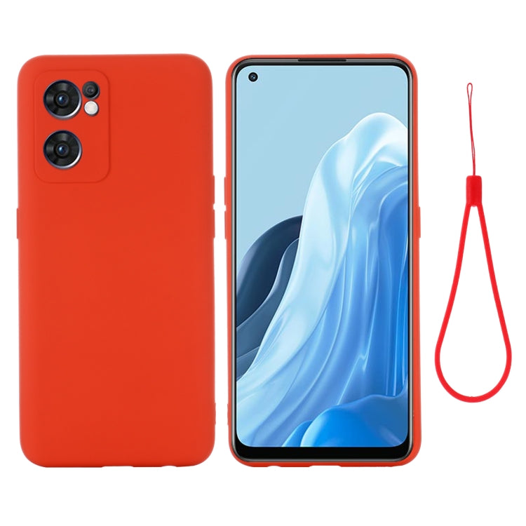 For OPPO Reno7 5G Global / Find X5 Lite Pure Color Liquid Silicone Shockproof Full Coverage Phone Case(Red)