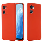 For OPPO Reno7 5G Global / Find X5 Lite Pure Color Liquid Silicone Shockproof Full Coverage Phone Case(Red)
