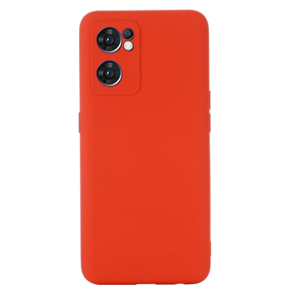 For OPPO Reno7 5G Global / Find X5 Lite Pure Color Liquid Silicone Shockproof Full Coverage Phone Case(Red)