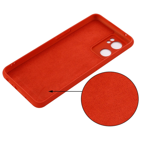 For OPPO Reno7 5G Global / Find X5 Lite Pure Color Liquid Silicone Shockproof Full Coverage Phone Case(Red)