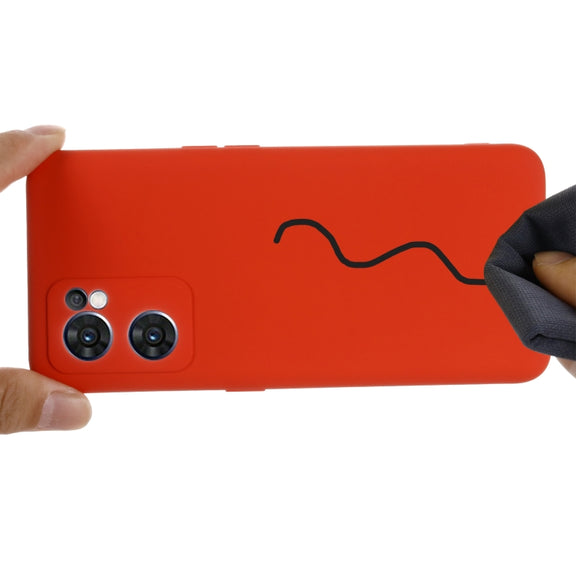 For OPPO Reno7 5G Global / Find X5 Lite Pure Color Liquid Silicone Shockproof Full Coverage Phone Case(Red)