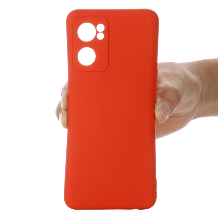 For OPPO Reno7 5G Global / Find X5 Lite Pure Color Liquid Silicone Shockproof Full Coverage Phone Case(Red)