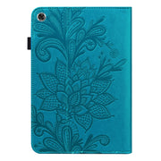 For Lenovo M10 Plus 10.6 3rd Gen 2022 Lace Flower Embossing Pattern Leather Tablet Case(Blue)
