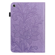 For Lenovo M10 Plus 10.6 3rd Gen 2022 Lace Flower Embossing Pattern Leather Tablet Case(Purple)