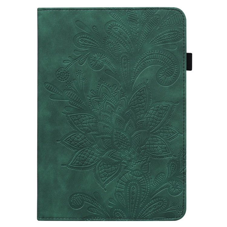For Lenovo M10 Plus 10.6 3rd Gen 2022 Lace Flower Embossing Pattern Leather Tablet Case(Green)