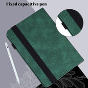 For Lenovo M10 Plus 10.6 3rd Gen 2022 Lace Flower Embossing Pattern Leather Tablet Case(Green)