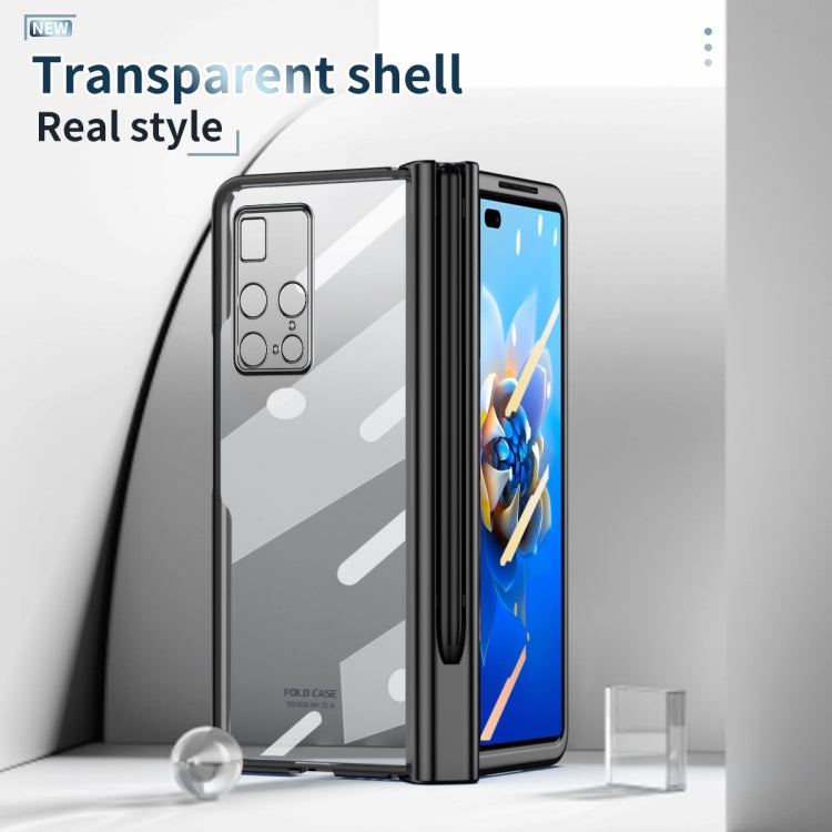 For Huawei Mate X2 Electroplating Hinge Phone Case with Stylus(Black)