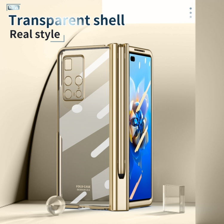 For Huawei Mate X2 Electroplating Hinge Phone Case with Stylus(Gold)