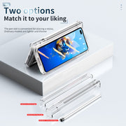 For Huawei Mate X2 Electroplating Hinge Phone Case with Stylus(Transparent)