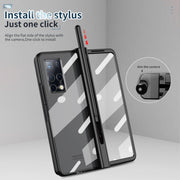 For Huawei Mate X2 Full Body Electroplating Hinge Phone Case with Stylus(Black)